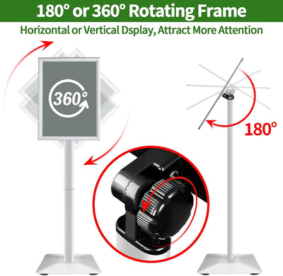 VAIIGO Heavy Duty Sign Holder Poster Stand, Adjustable Menu Display Stand Floor Standing Sign Holder