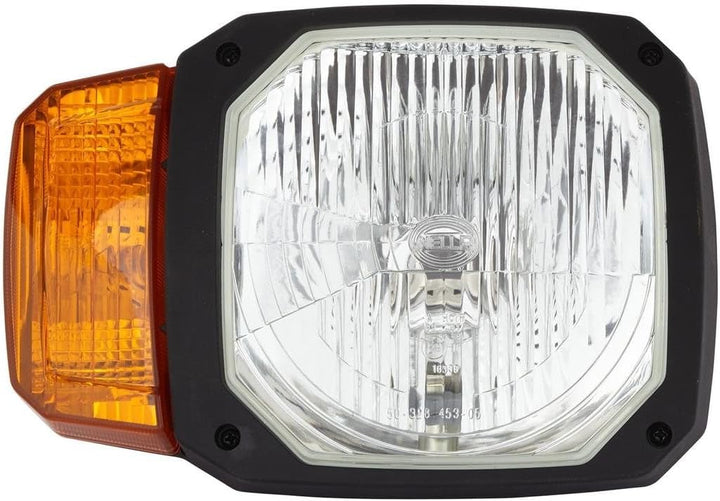HELLA - Halogen-Hauptscheinwerfer - 12V - Einbau - Lichtscheibenfarbe: gelb - Stecker: DEUTSCH Steck