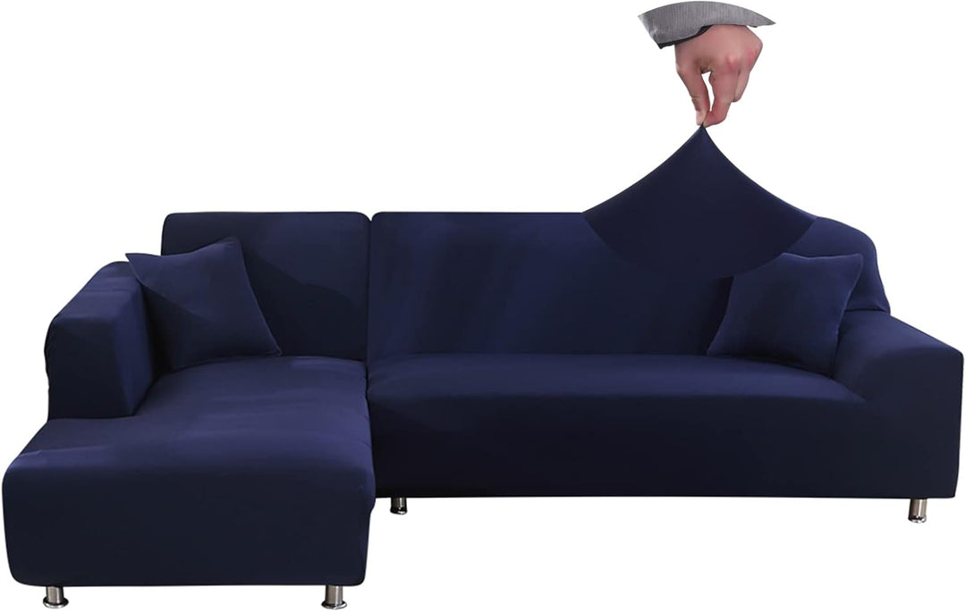 Jaotto Sofa Überwürfe Sofabezug Elastische Spandex Stretch Sofabezüge Couchbezug für L-Form Sofa Uni