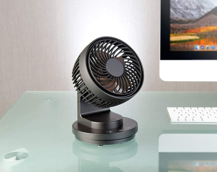 Sichler Haushaltsgeräte Ventilator Auto: USB-Tischventilator, 3 Stufen, Oszillation, bürstenloser Mo