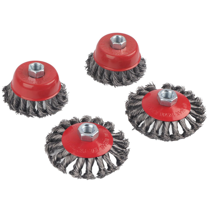 Topfbürste SchleifbüRsten, 4-tlg Winkelschleifer Scheibenbürste Drahtbürste M14DE M14, (2 x 3 Zoll +