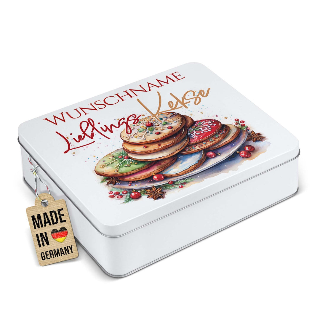 Print Royal PR Geschenkdose mit Name personalisiert - Lieblingskekse - Blechdose bedrucken, Aufbewah