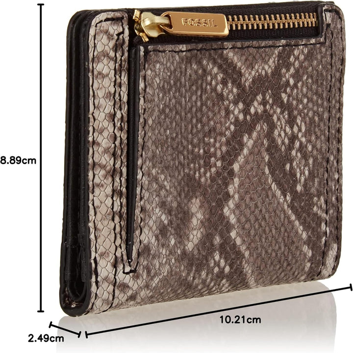 Fossil Geldbörse für Damen – Bifold Logan klein geprägt Leder Python-Optik, SL8264874 – 10,2 cm L x