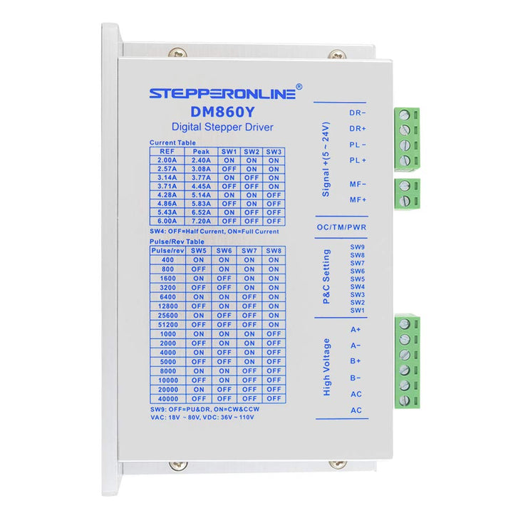 STEPPERONLINE 1 Achse CNC-Kit 4.8Nm 6.0A Nema 34 Schrittmotor & Treiber DM860Y CNC-Mühlrouter Drehro