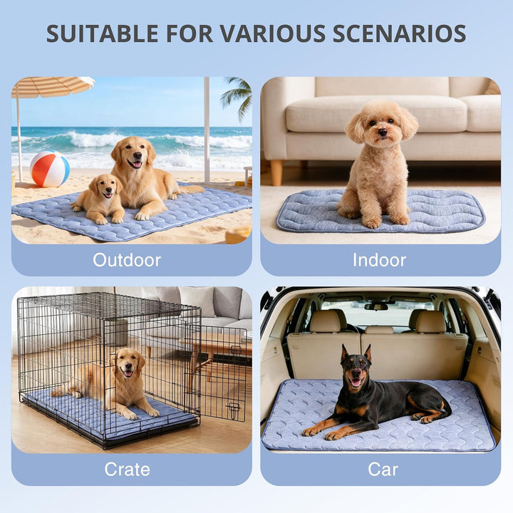 kühlmatte Hunde, doppelseitige Kühlmatte für Haustiere, 100 x 70 cm, Arc-Chill-Kühlfaser &amp; Q-MAX > 0