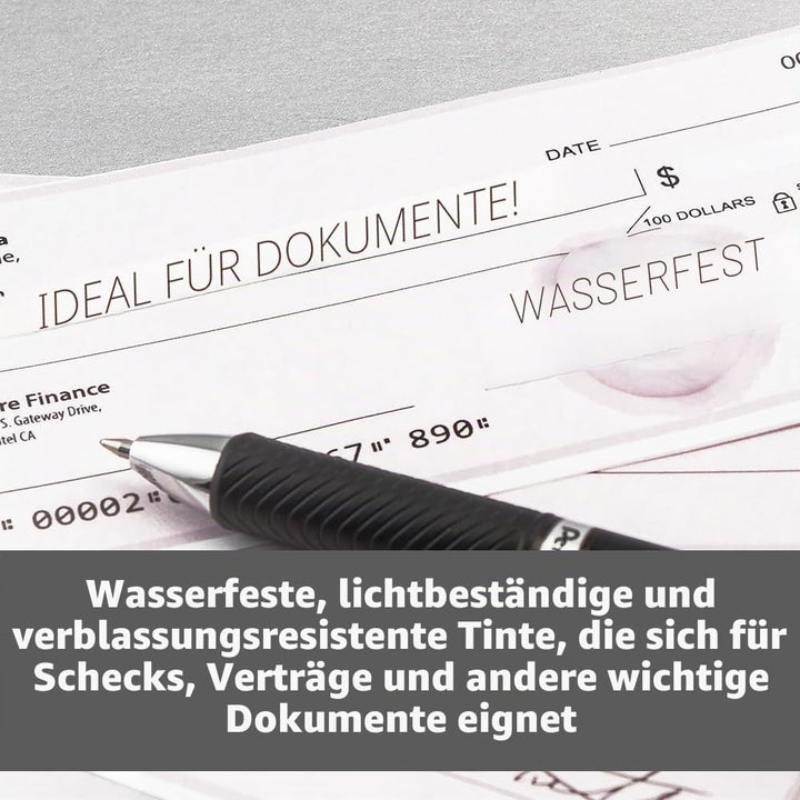 Pentel BLP77-CX EnerGel Xm Dokument mit Druckmechanik Wasserfeste, 12 Stück, blau 12 blau, 12 blau