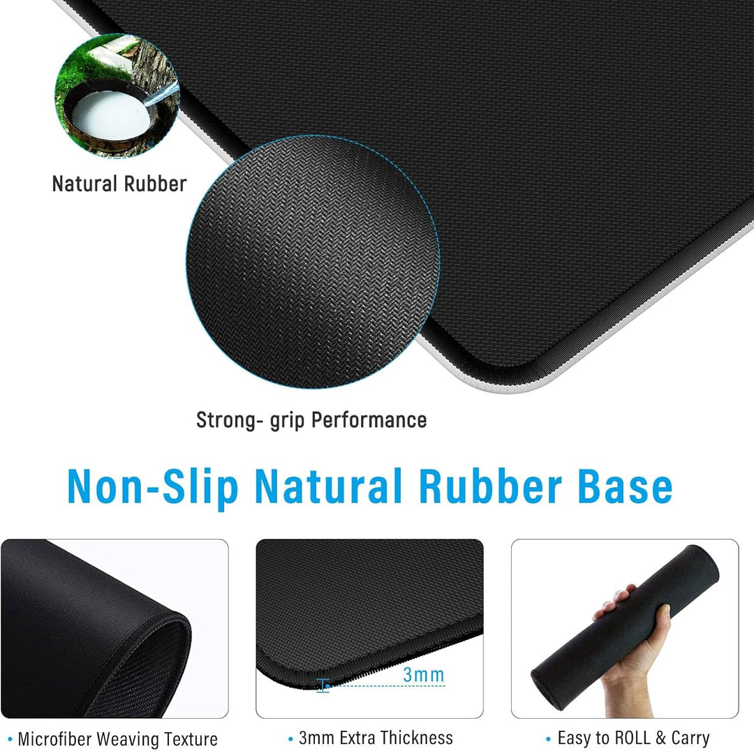 Alfombrilla de ratón XXL Grande Con goma impermeable y antideslizante para PC, MacBook, estudio, ord