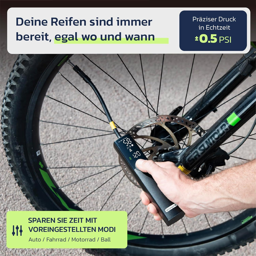 Woowind BP188 Fahrradpumpe Elektrisch 120~150PSI Akku Luftpumpe Fahrrad Alle Ventile Kompressor Fahr