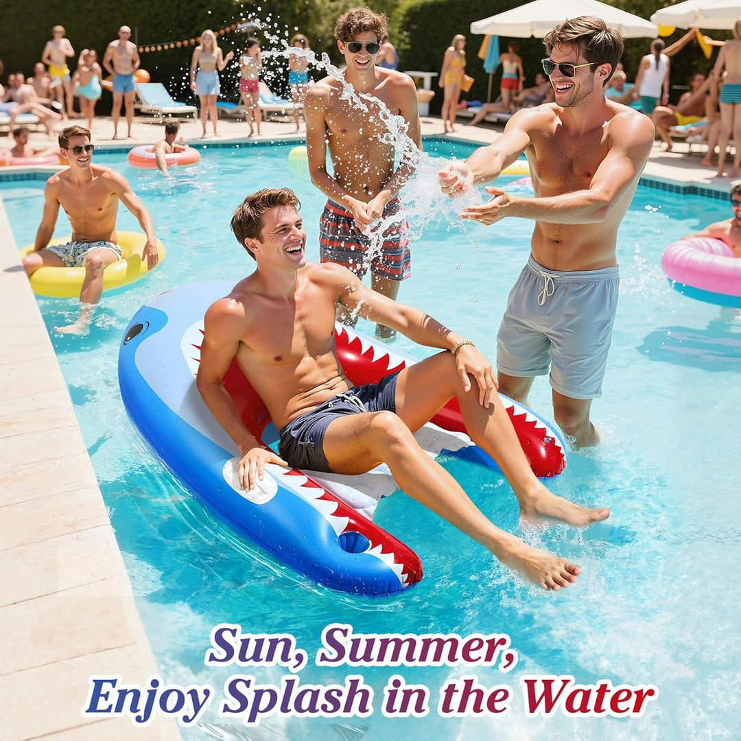 HeySplash Aufblasbares Pool Luftmatratze mit Tassenhalter, Pool Aufblasbares Bett in Meerjungfrau Sc
