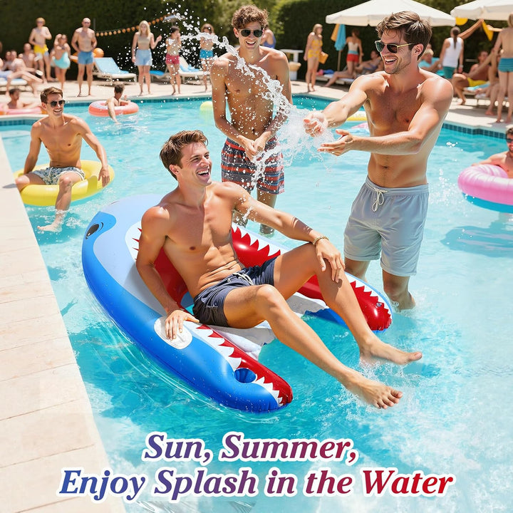 HeySplash Aufblasbares Pool Luftmatratze mit Tassenhalter, Pool Aufblasbares Bett in Meerjungfrau Sc