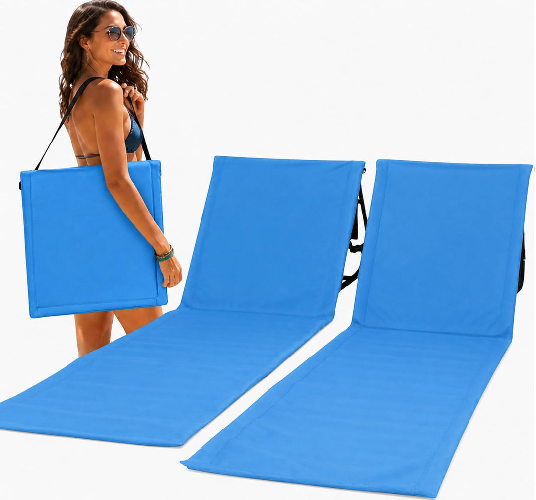 Intimo Living 2er Set Strandliege klappbar leicht – Bequeme Strandmatte mit Rückenlehne – Strandlieg