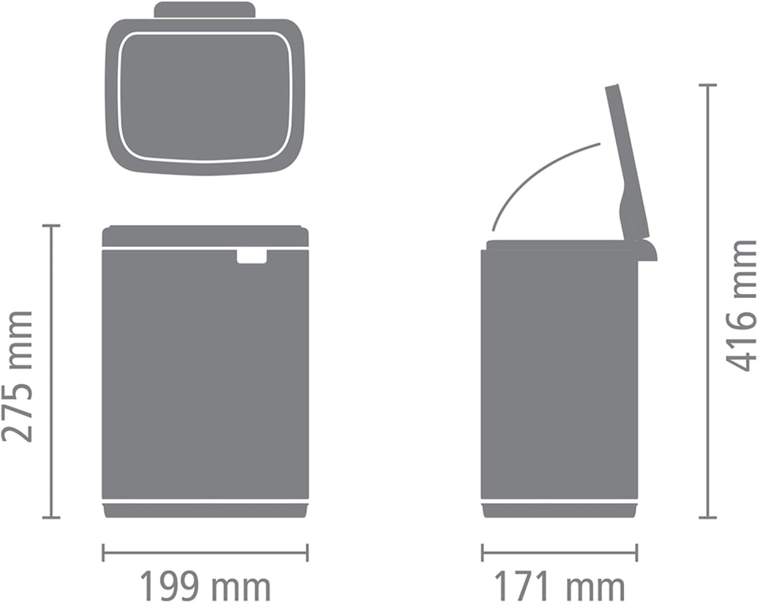 Brabantia - Bo Abfalleimer 4L - Abfalleimer klein & stilvoll - Leicht zu öffnender, sanft schliessen