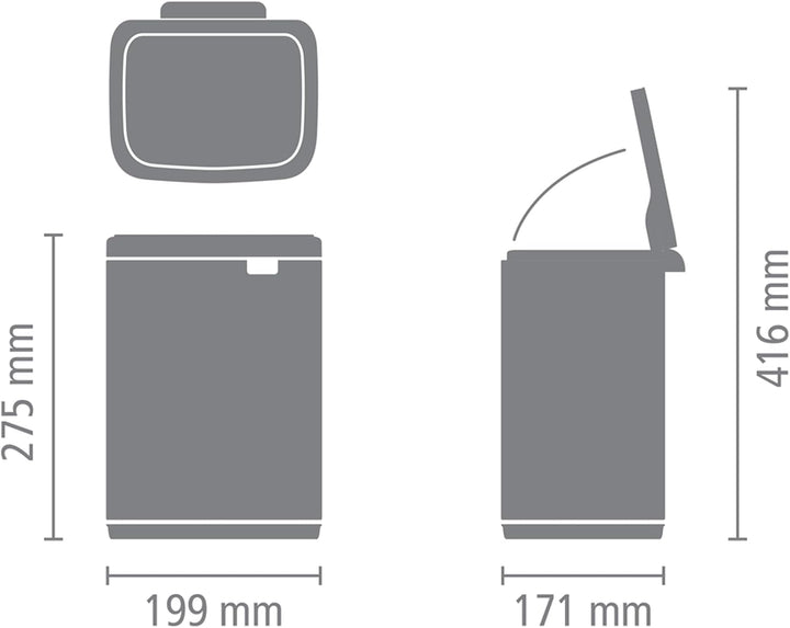 Brabantia - Bo Abfalleimer 4L - Abfalleimer klein & stilvoll - Leicht zu öffnender, sanft schliessen
