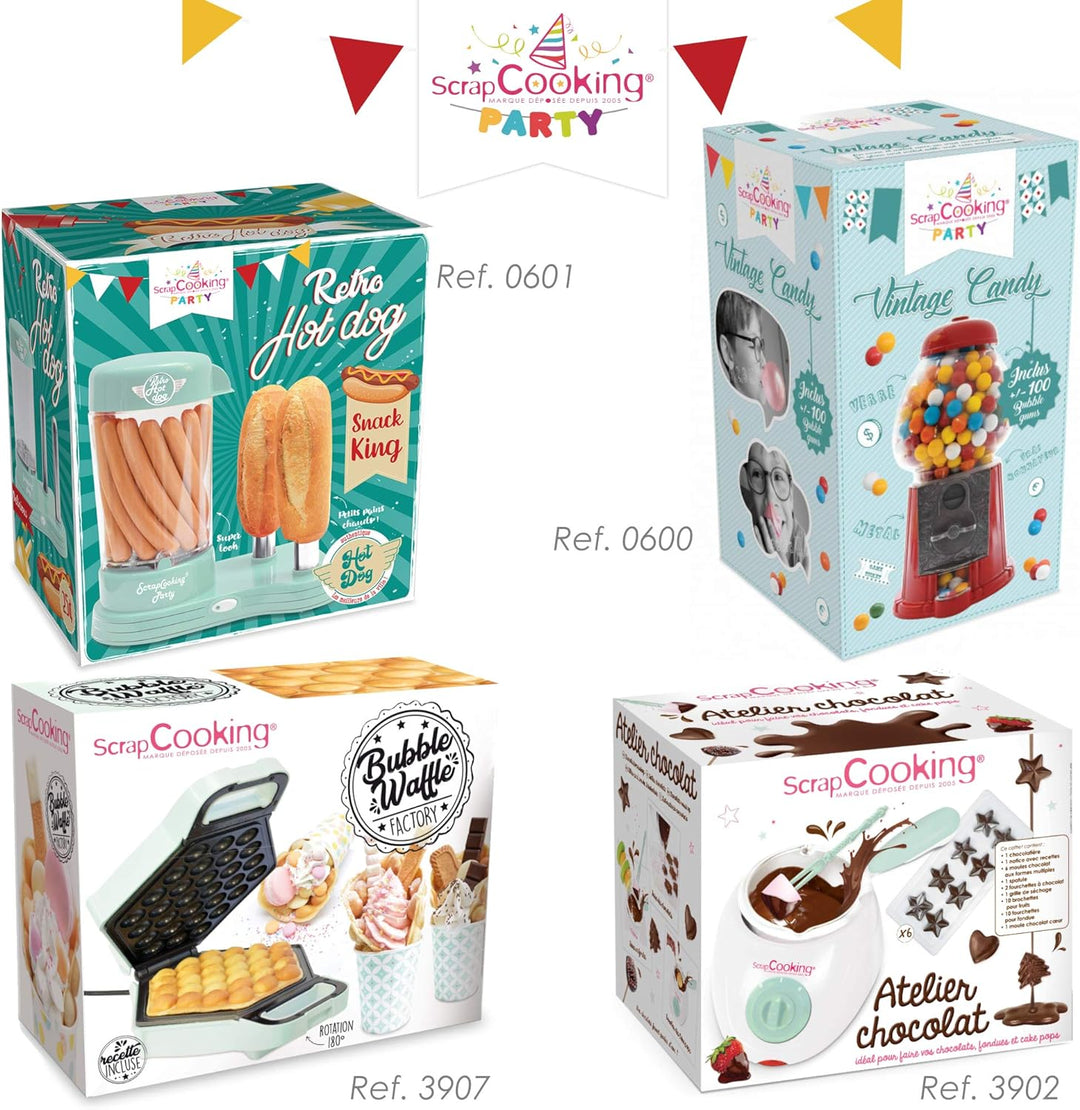 SCRAP COOKING 601 Hot Dogs Maschine für 12 Wurst & 2 Brote, Retro-Stil, Vintage, Grillen, Partys, Ke