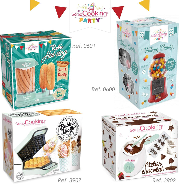 SCRAP COOKING 601 Hot Dogs Maschine für 12 Wurst & 2 Brote, Retro-Stil, Vintage, Grillen, Partys, Ke