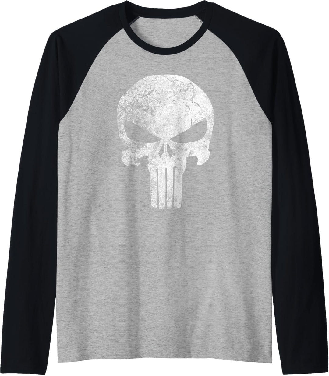 Marvel Comics Punisher Skull Symbol Distressed Raglan