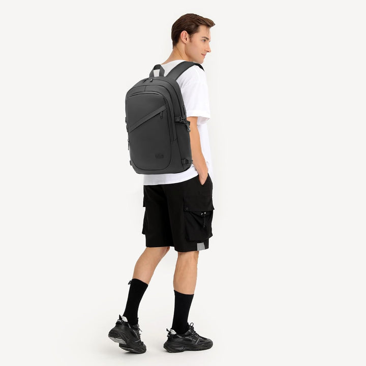 KONO Rucksack Herren, Laptop Rucksack 15,6 Zoll Schulrucksack Teenager Arbeit Laptoptasche mit USB L