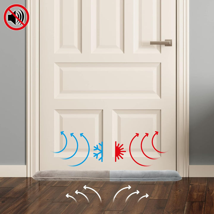 COM-FOUR® 2X Zugluftstopper für Tür und Fenster - Microfaser Windstopper- Energie sparen mit Luftzug