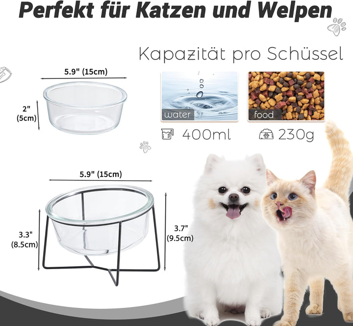 Katzennapf Hundenapf - Futternapf Katze Hund - Katzennapf Erhöht mit Ständer - Fressnapf Wasser Futt