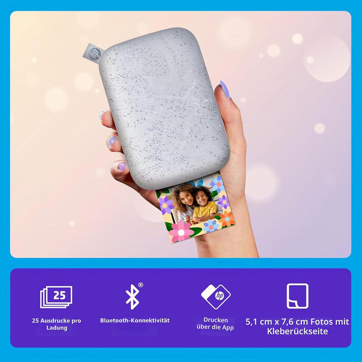 HP Sprocket 2x3 Sofortbild-Smartphone-Drucker 75-Blatt-Bundle – Bluetooth Tragbarer Farb-Wireless-Mo