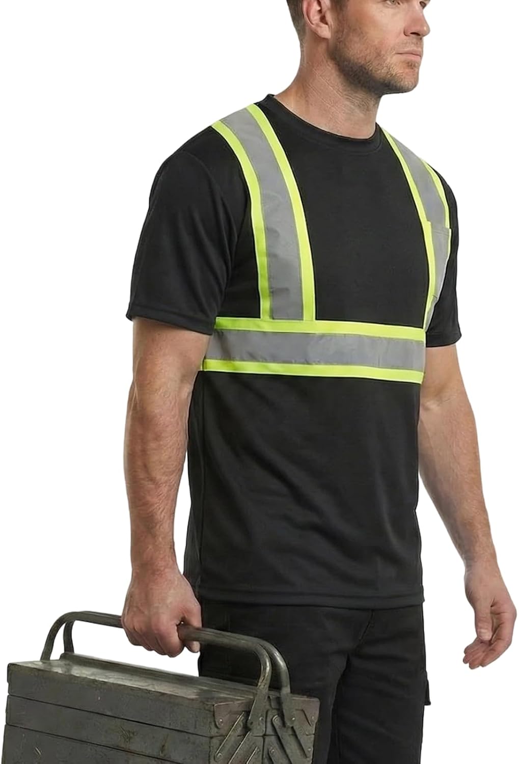 HYCOPROT Warnschutz T-Shirt Warnweste Reflektierend Warnweste Atmungsaktiv Leicht Kurzarmshirt Kurza