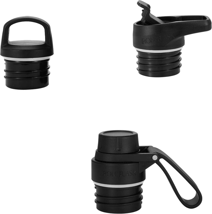 IRON °FLASK Sport-Trinkflasche, 3 Deckel (schmaler Auslaufdeckel), auslaufsicher, vakuumisoliert, Ed
