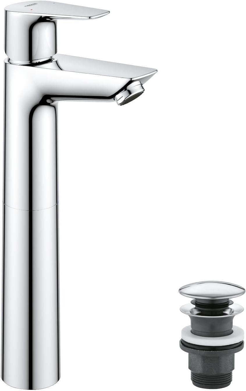 GROHE Start Edge - Einhand-Waschtischarmatur (wassersparend, XL- Size, flexible Anschlussschläuche),