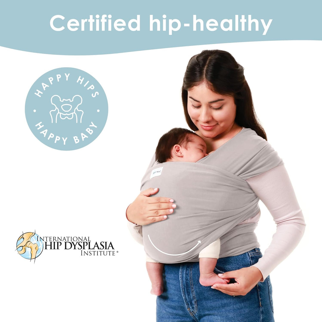 Sleepy Wrap Babytrage 3-16 kg, Elastisches Tragetuch, Hellgrau Poly-Spandex Blend Light Grey, Poly-S