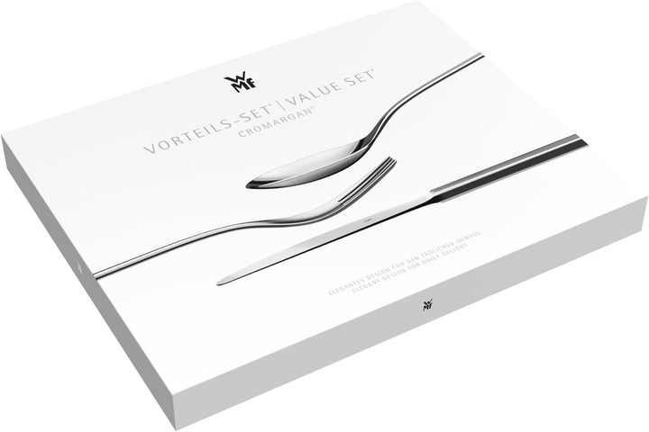 WMF Tavira Besteck Set 12 Personen, 60-teilig, Monobloc-Messer, Cromargan Edelstahl poliert, glänzen