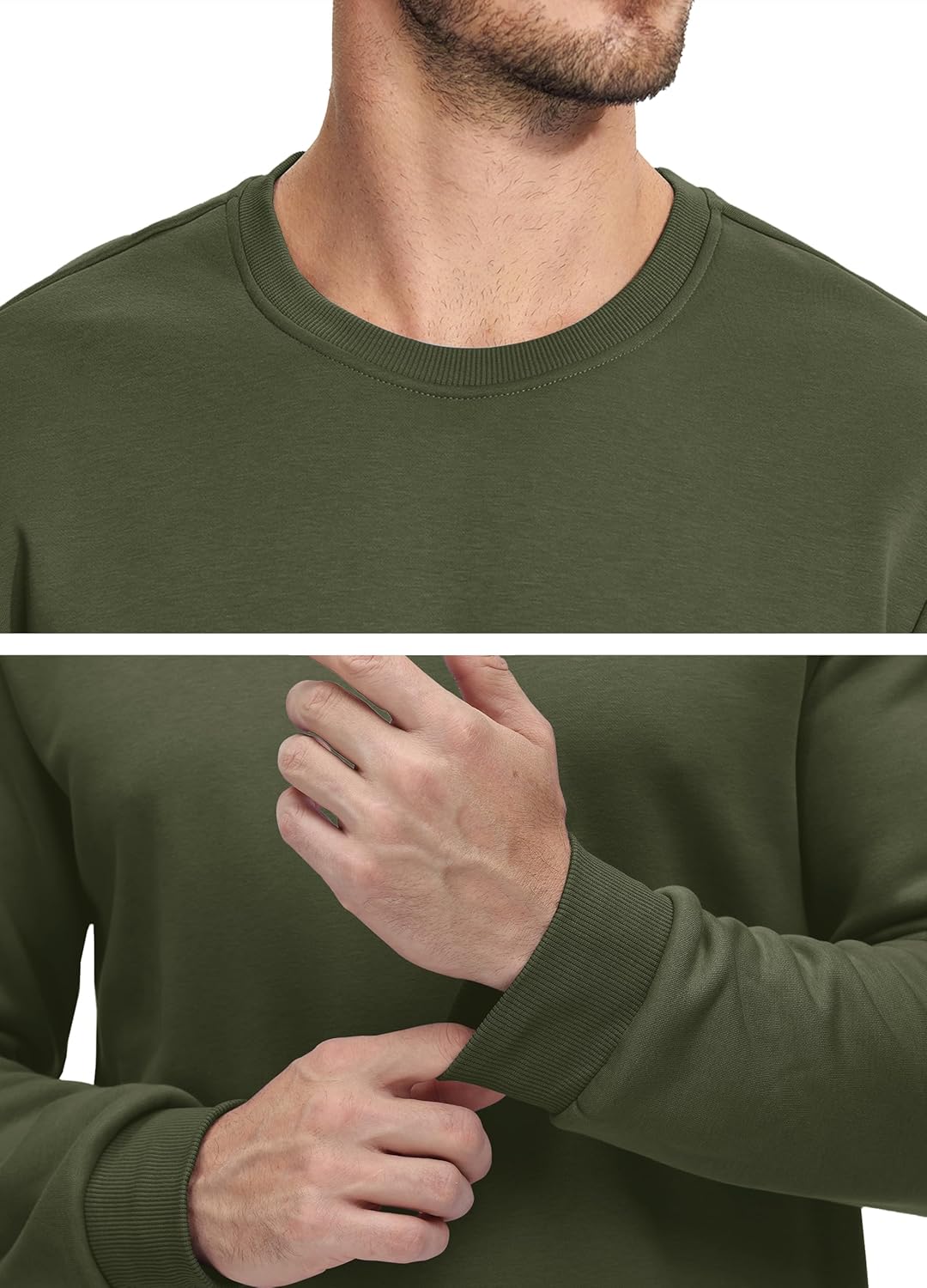 TACVASEN Fleecepullover Herren Sweatshirt Gefüttert Winter Warme Sport Langarmshirt Rundhals Outdoor