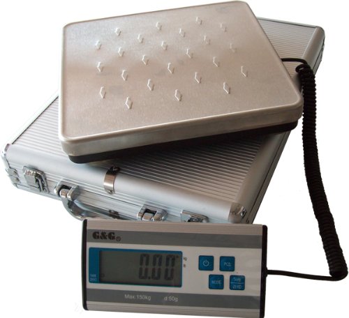 G&G 150kg oder 60kg HCG-1 Plattformwaage inkl. Koffer, Batterie- und Netzteil, mobile Paketwaage, Di