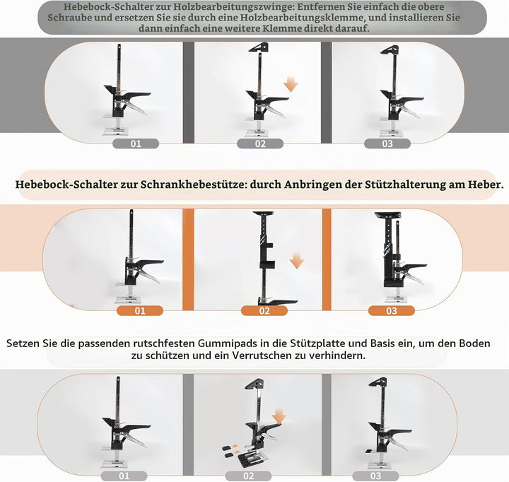 DBREAKS 3-in-1 Multi Arbeitssparender Arm mit Skala, 2Pcs 38CM Multifunktionale Handhebewerkzeug Bis