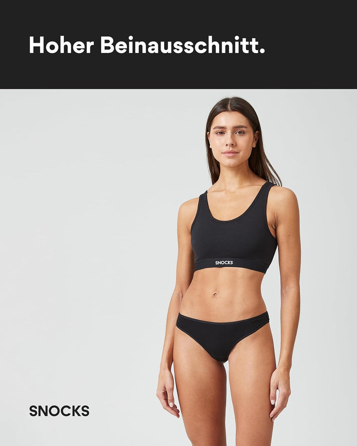 Snocks Brazilian Slip Damen aus Bio-Baumwolle (3er Pack) - Damenunterwäsche mit Perfekter Passform u