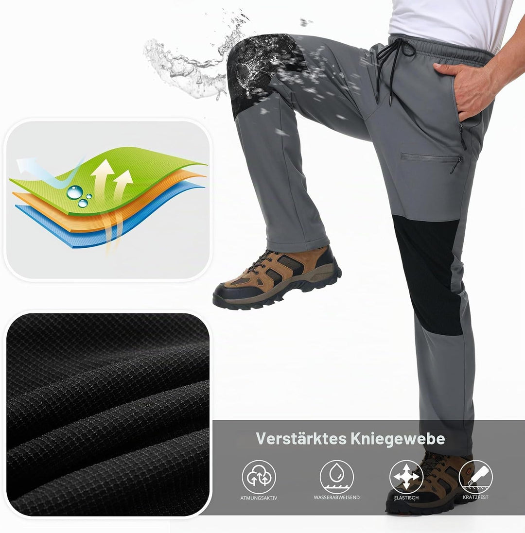 MOCOLY Wanderhose Herren Winter Thermo Jagdhose Skihose Schneehose Thermohose Winterhose Warme Fleec