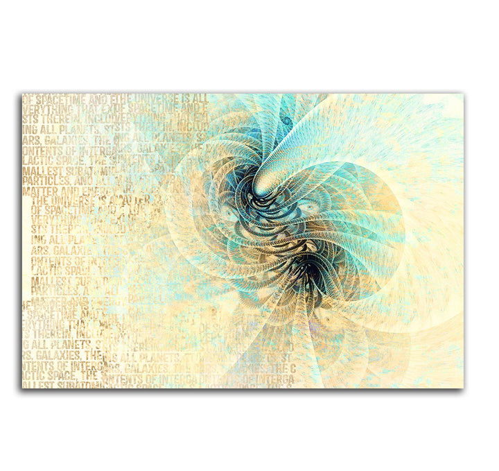 Kunstdruck beige türkis creme Abstrakt417_100x70cm LeinLeinwandbild - Leise Fantasie fertig auf Keil