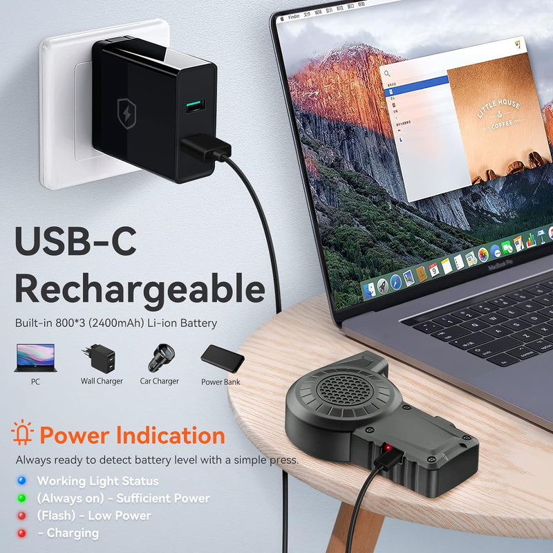【Bürstenloser Motor Mini 35000RPM】Reesibi C1 Elektrische Staubgebläse mit LED-Licht, Professionelles