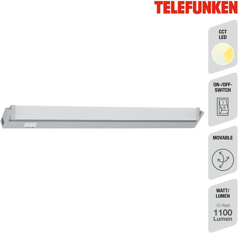 TELEFUNKEN - Led Unterbauleuchte Schwenkbar, 54,5 Cm, Küche, Led Leiste Küchenschrank, Werkstattlamp