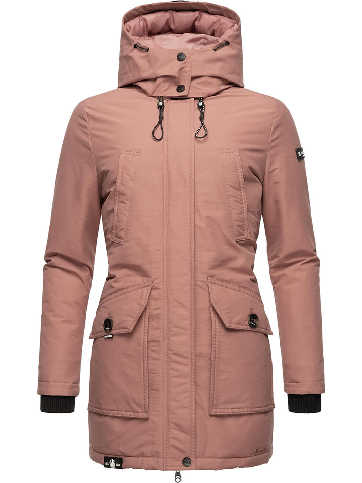 Navahoo Damen Warmer Winter Kurzmantel Blizzardstorm XS-3XL XS Terracotta, XS Terracotta