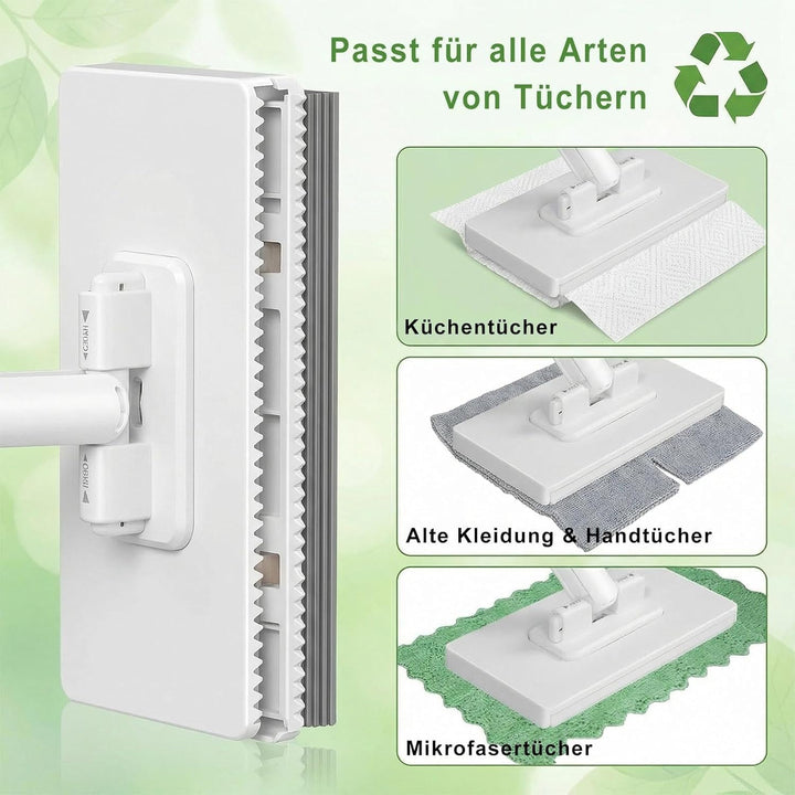 NEU Wischmopp mit Druck-Klemm-System Hygienischer 1-Knopf-Wechsel ohne Händewaschen Automatisches Kl