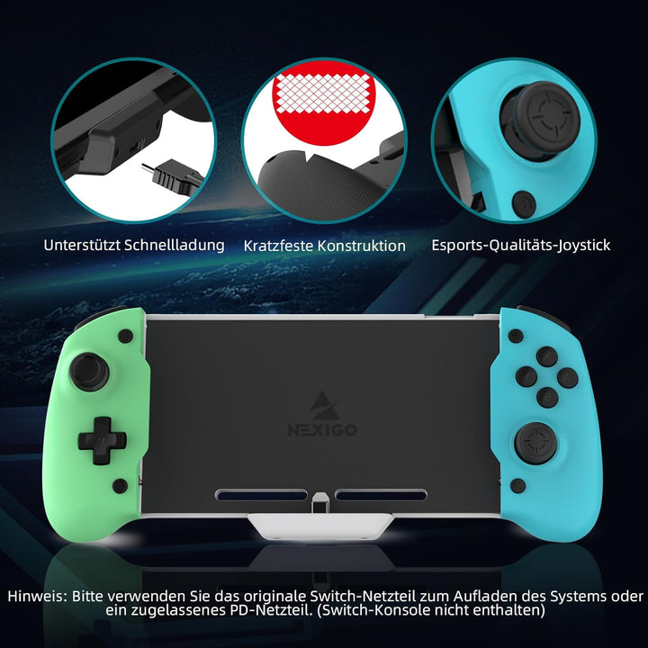 NexiGo Controller für den Handheld Modus, ergonomischer Controller für Nintendo Switch mit 6-Achsen-