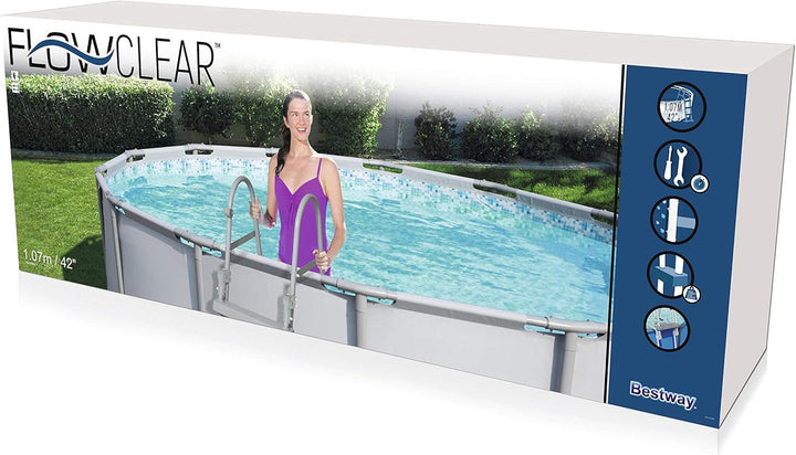 Bestway Flowclear Sicherheitsleiter, 107 cm, Maximale Tragfähigkeit: 150 kg Multicolor Höhe: 107 cm