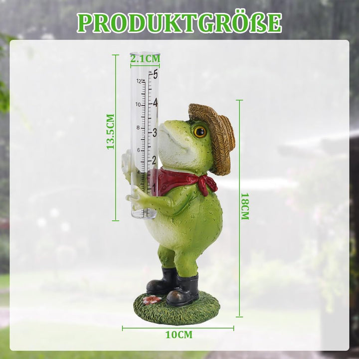 Regenmesser für Garten, Regenmesser Frostsicher mit Glas Messbecher, Niederschlagsmesser, Frosch Gar
