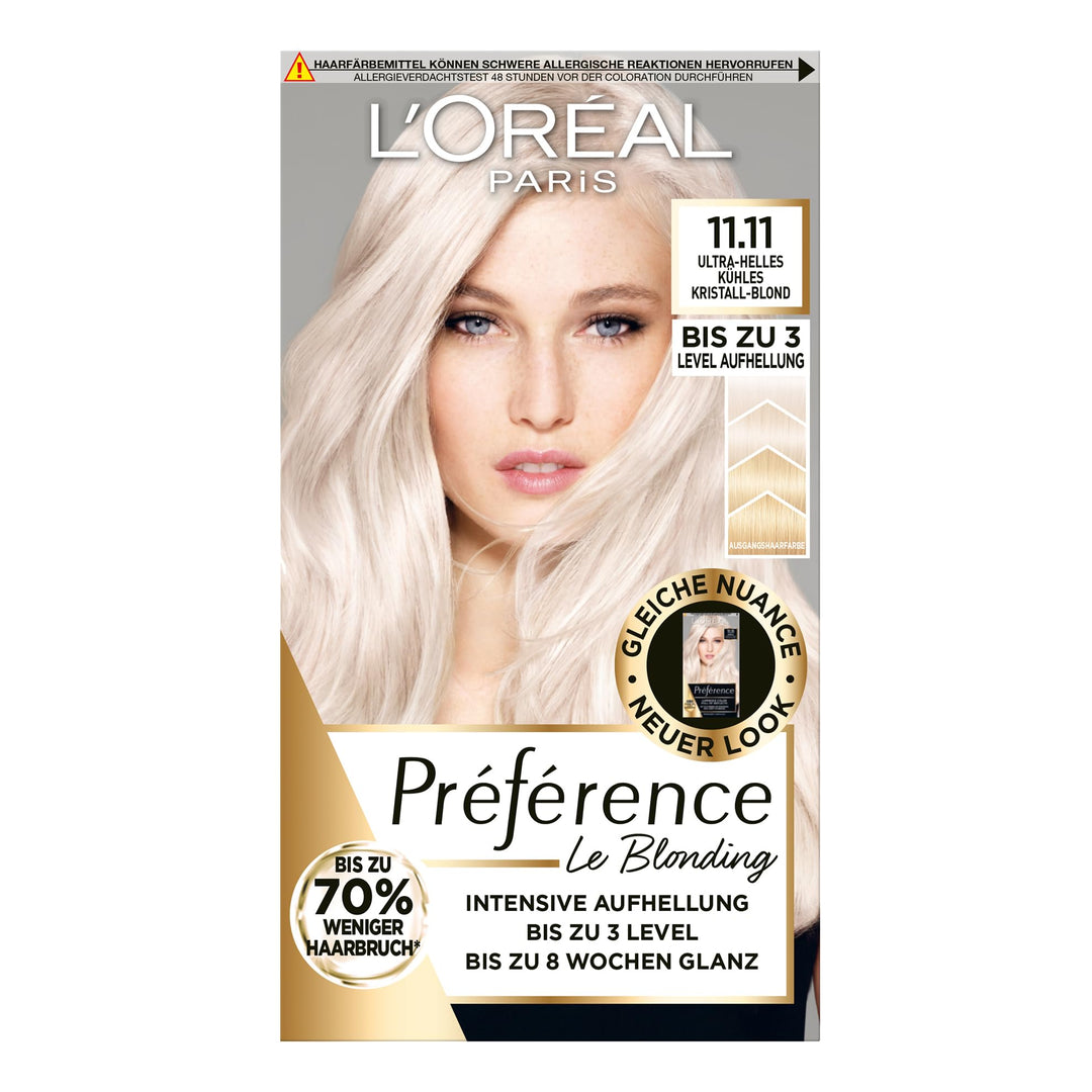 L'Oréal Paris Permanente Haarfarbe zum Blondieren der Haare, Haarfärbeset mit Coloration und Farbgla