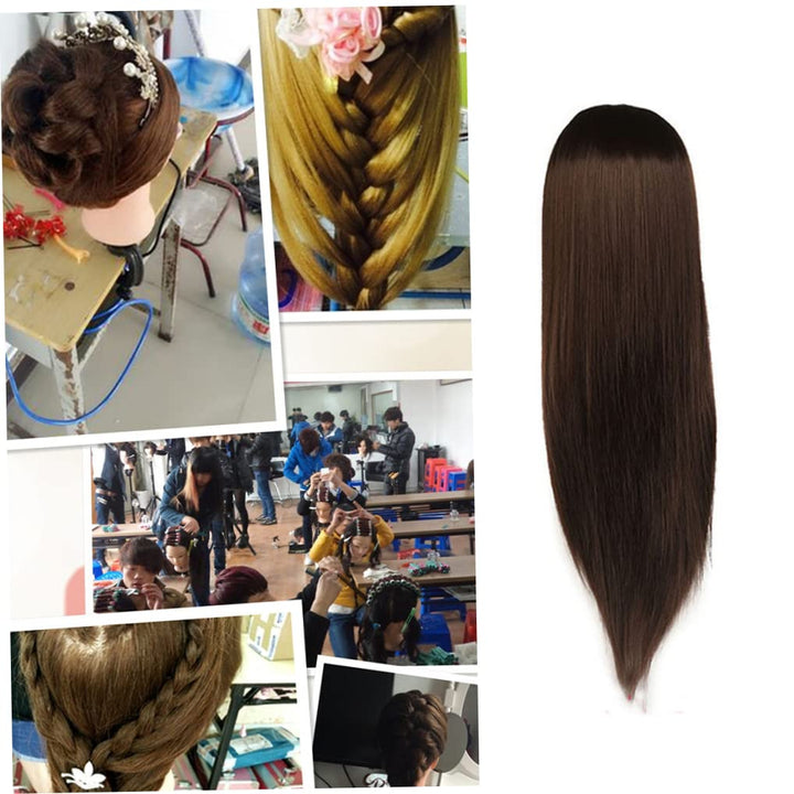 Stylingkopf 24, 80 Zoll Haarsimulation Kunstfaser-Schaufensterpuppenkopf mit Haartraining für Make-u