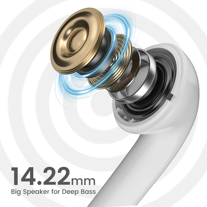 yobola Kopfhörer Kabellos Bluetooth 5.4, Semi-In-Ear Ohrhörer Tiefer Bass Stereo Touch Control mit 4