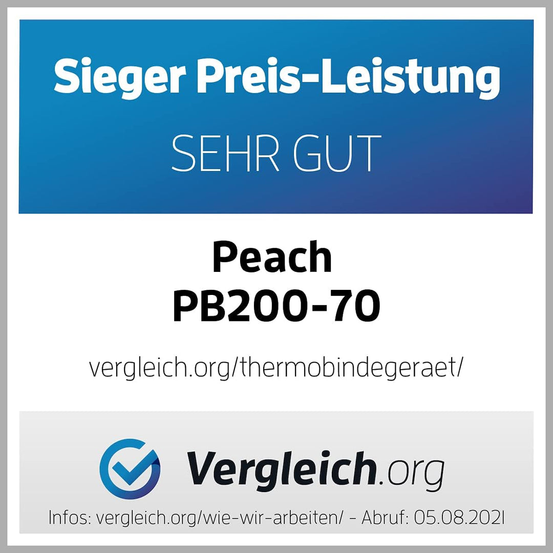 Peach Thermobindegerät DIN-A4 - Testsieger* - inkl. 5x PBT100-14 - 5x 20 verschiedene Thermalbindema