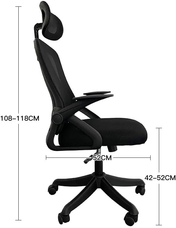 Ergonomischer Bürostuhl, Schreibtischstuhl mit verstellbaren Armlehnen, 3D-Kopfstütze und 3D-Lendenw