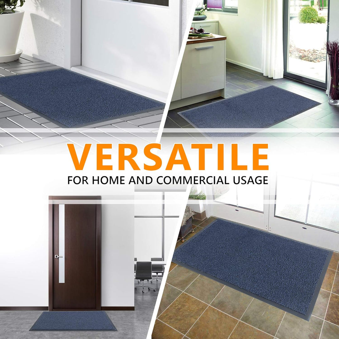 GadHome Fussmatte Blau 60x90 cm|Eingangstürmatte wasserdicht waschbar strapazierfähiger Schmutzfänge