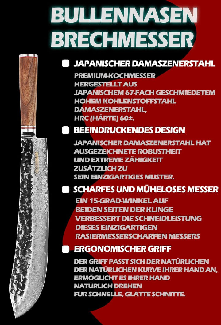 YOUSUNLONG Professionelles Brech- / Fleischermesser Kochmesser 12 Zoll - Damaskus Japanisch - Cimete