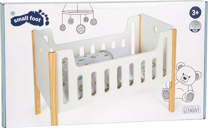 small Foot Cuna de Madera para muñecas Little Button, Incl. Ropa de Cama, para niños a Partir de 3 a
